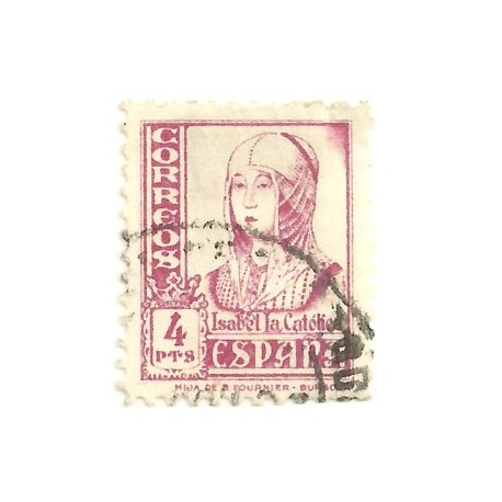 (829)  1937-40. 4 Pesetas. Isabel (Usado)