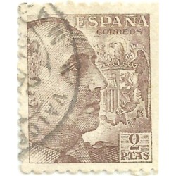 (932)  1940-45. 2 Pesetas. General Franco (Usado)