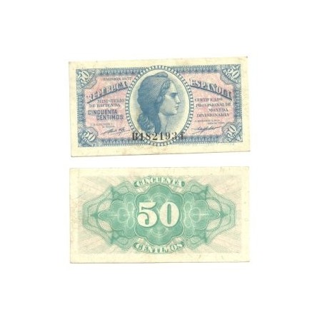 [1937] Billete de 50 Céntimos (SC). Pequeñas manchas.