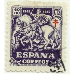 (995)  1945. 40 + 10 Céntimos. Pro Tuberculosos (Usado)