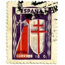 (970)  1943. 10 Céntimos. Pro Tuberculosos (Usado)