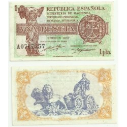 [1937] Billete de 1 Peseta (SC). Serie A.