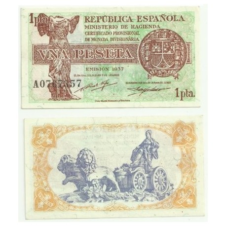 [1937] Billete de 1 Peseta (SC). Serie A.