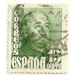 (1021)  1948-54. 15 Céntimos. General Franco (Usado)