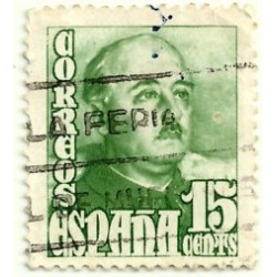 (1021)  1948-54. 15 Céntimos. General Franco (Usado)