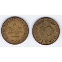 (103) Alemania. 1949(G). 10 Pfennig (MBC)