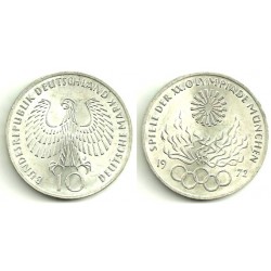 Alemania. 1972(J). 10 Mark (SC) (Plata)