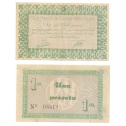 Codines del Vallès [1937] Billete de 1 Peseta (EBC)