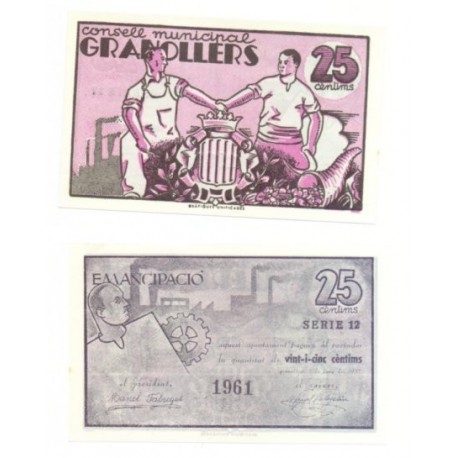 Granollers [1937] Billete de 25 Cèntims (SC)