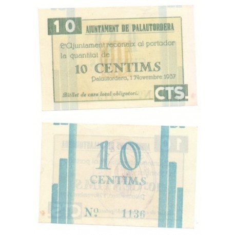 Palautordera [1937] Billete de 10 Cèntims (SC)