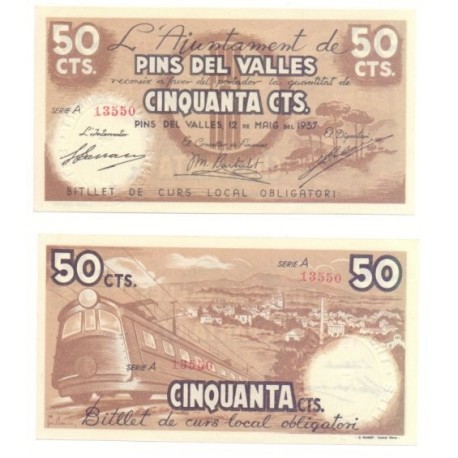 Pins del Vallès [1937] Billete de 50 Cèntims (SC)