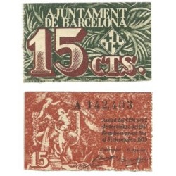 Barcelona [1937] Billete de 15 Cèntims (SC)