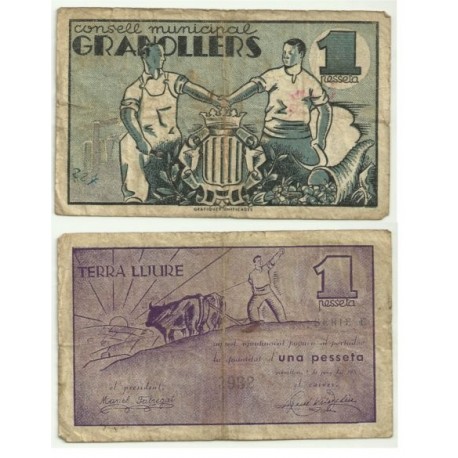 Granollers [1937] Billete de 1 Peseta (BC)