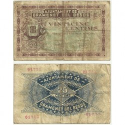 Gramenet del Besós [1937] Billete de 25 Céntimos (BC)