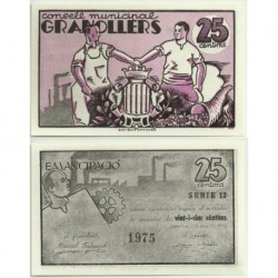 Granollers [1937] Billete de 25 Céntimos (SC)