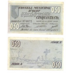 Olot [1937] Billete de 50 Cèntims (SC)