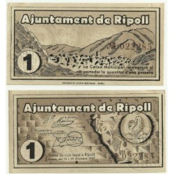 Ripoll [1937] Billete de 1 Peseta (SC)