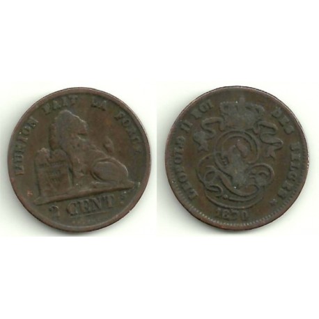 (35.1) Belgica. 1870. 2 Centimes (MBC)