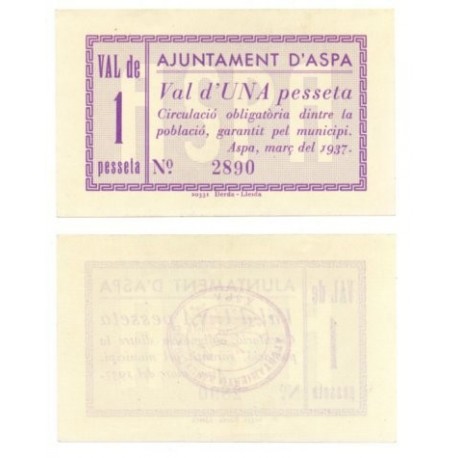 Aspa. 1937. 1 Peseta (SC)