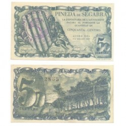 Pineda de Segarra [1937] Billete de 50 Cèntims (EBC)