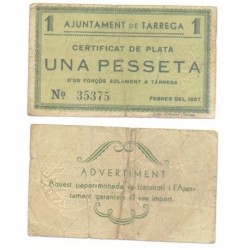 Tàrrega [1937] Billete de 1 Peseta (MBC)