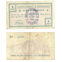 Organyà [1937] Billete de 1 Peseta (BC)