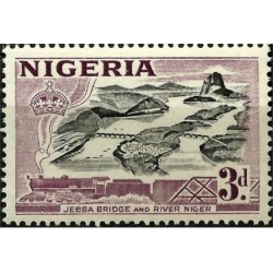 Nigeria. 3 Pound. Jebba Bridge and River Niger