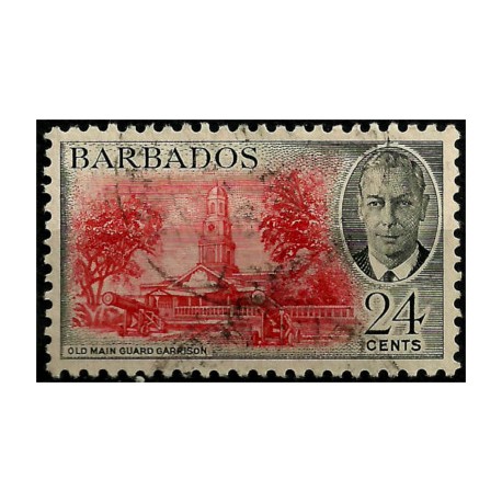 Barbados. 24 Cents. Old Main Guard Garrison