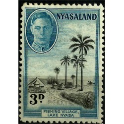 Nyasaland. 1945. 3 Pound. Fishing Village, Lake Nyasa