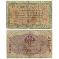 Agramunt [1937] Billete de 50 Cèntims (BC)