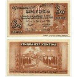 Solsona [1937] Billete de 50 Céntims (SC)