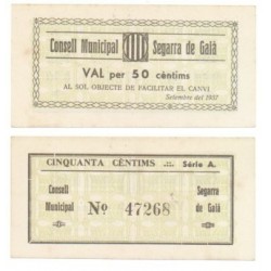 Segarra de Gaià [1937] Billete de 50 Cèntims (SC)