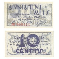 Valls [1937] Billete de 10 Cèntims (SC)