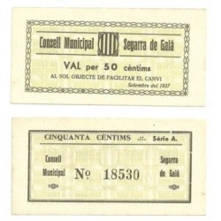 Segarra de Gaià [1937] Billete de 50 Cèntims (SC)