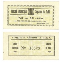 Segarra de Gaià [1937] Billete de 50 Cèntims (SC)