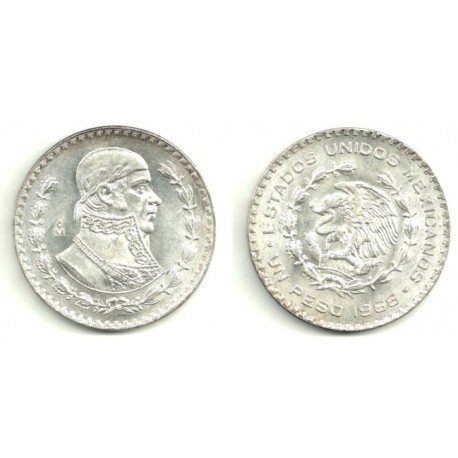 (459) Estados Unidos Mexicanos. 1966. 1 Peso (EBC) (Plata)