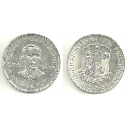 (194) Filipinas. 1964. 1 Peso (SC) (Plata)