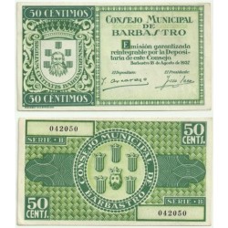 Barbastro [1937] Billete de 50 Céntimos (SC)