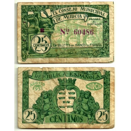 Murcia [1937] Billete de 25 Céntimos (RC)