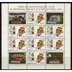 (3805) 2001. 40 Pesetas (0,24 Euro). Minipliego de 8 sellos. 25 Años Copa S.M. el Rey