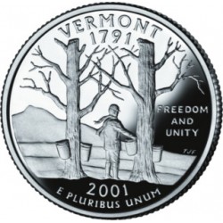 (321) Estados Unidos de América. 2001(D). Quarter Dollar (SC) Vermont