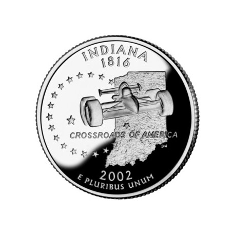 (334) Estados Unidos de América. 2002(P). Quarter Dollar (SC) Indiana