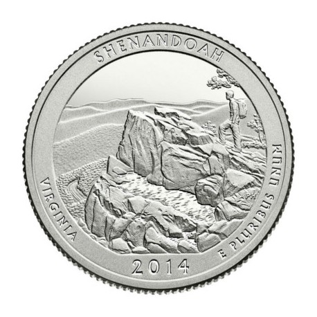 Estados Unidos de América. 2014(D). Quarter Dollar (SC) Shenandoah