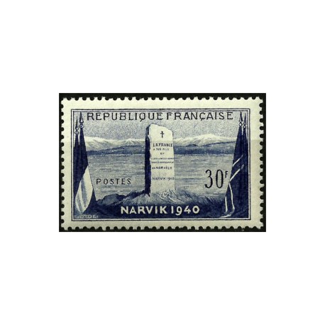 (677) Francia. 1952. 30 Francs. Batalla de Narvik (Nuevo)