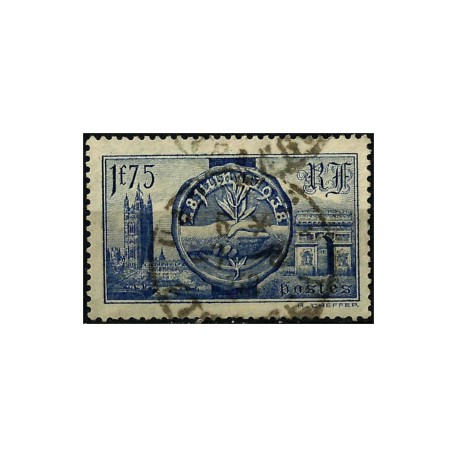 (352) Francia. 1938. 1,75 Franc. Visita Reyes de Inglaterra (Usado)