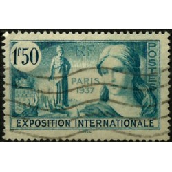 (324) Francia. 1937. 1,50 Francs. Exposición Internacional (Usado)