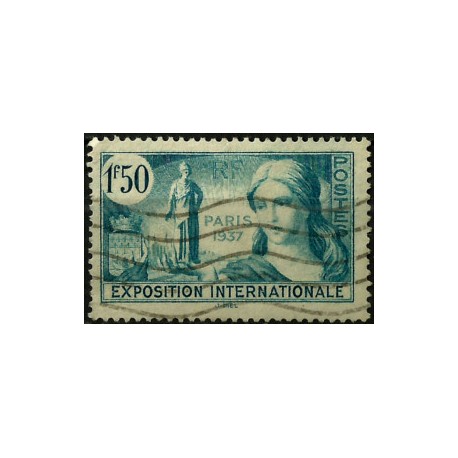 (324) Francia. 1937. 1,50 Francs. Exposición Internacional (Usado)