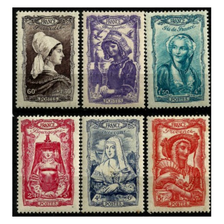 (B167 a B172) Francia. 1943. Serie Completa. Trajes típicos (Nuevo)