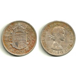 (907) Gran Bretaña. 1957. Half Crown (SC)