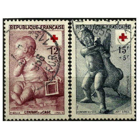 (B300-B301) Francia. 1955. Serie Completa. Cruz Roja (Usado)